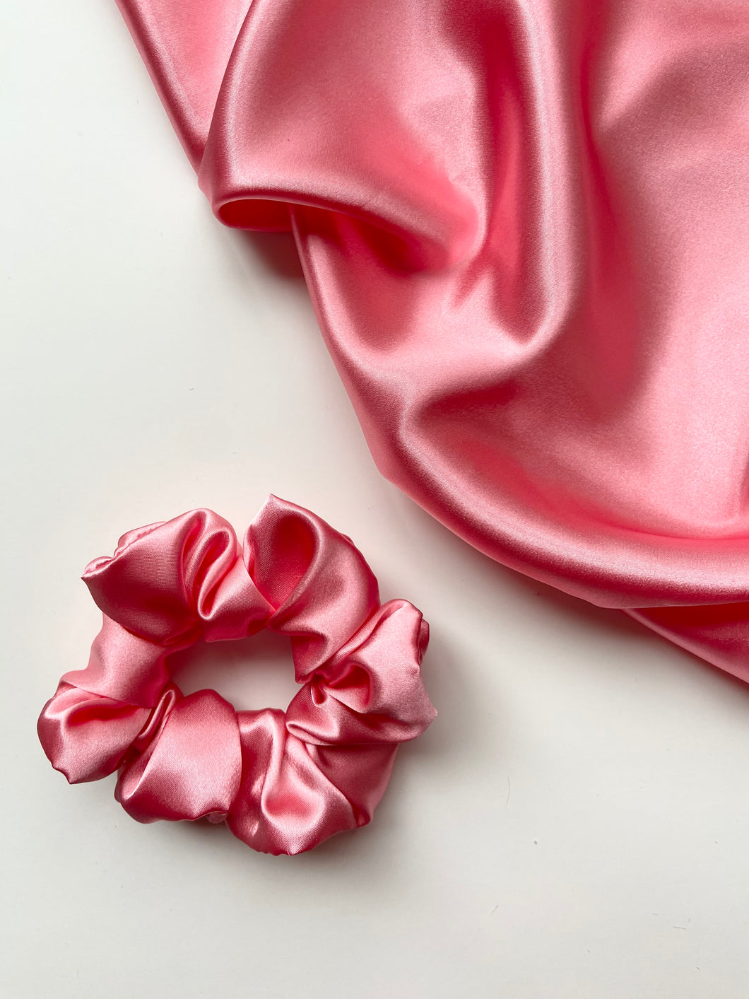 Bubblegum Pink Large Satin Scrunchie