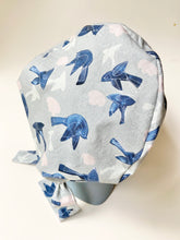 Load image into Gallery viewer, Antique Blue Bird Large Scrub Cap
