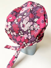 Load image into Gallery viewer, Purple Floral Large Scrub Cap
