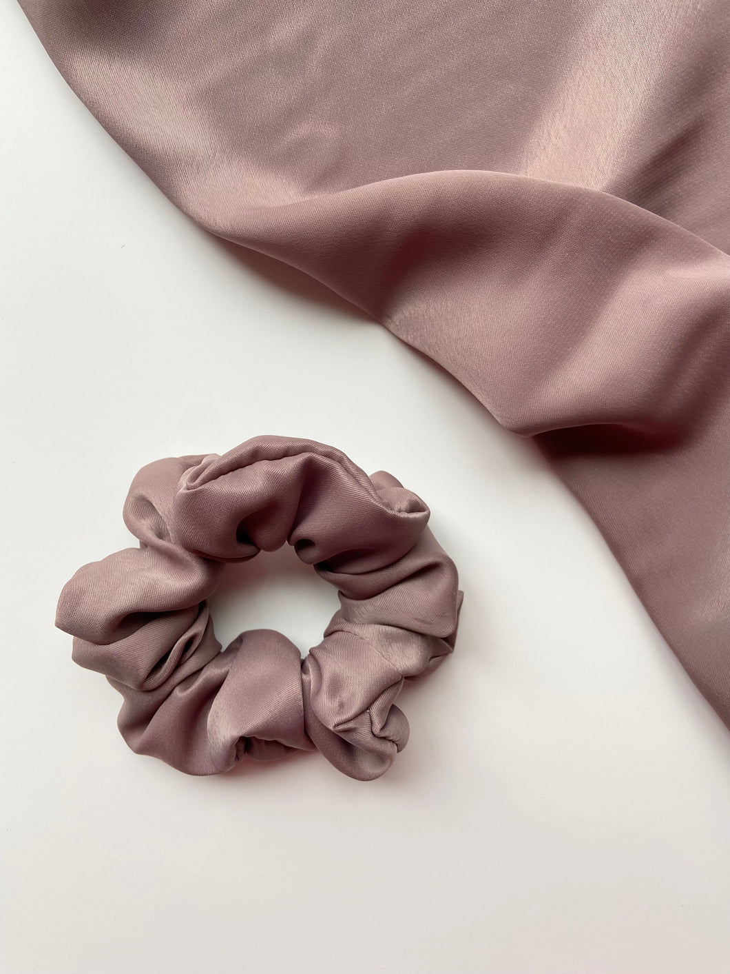 Taupe Large Satin Scrunchie