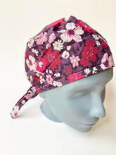 Load image into Gallery viewer, Purple Floral Scrub Cap
