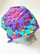Load image into Gallery viewer, Bright Floral Large Scrub Cap
