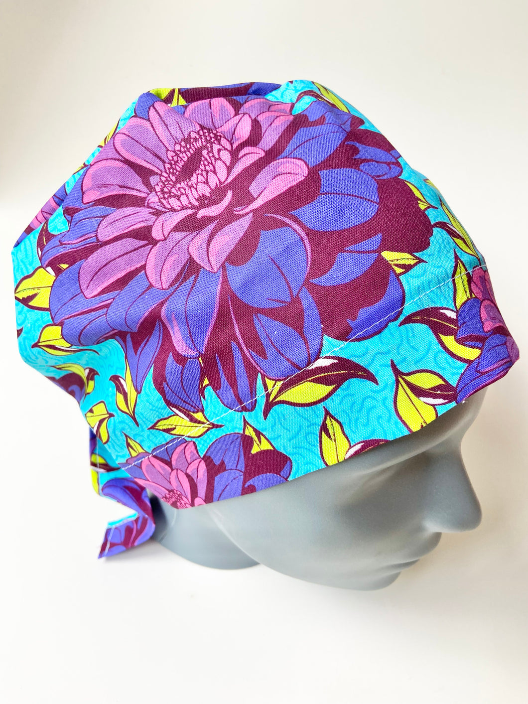 Bright Floral Large Scrub Cap