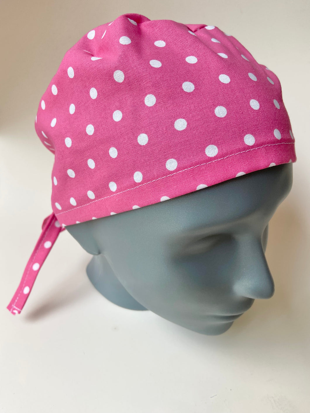 Pink Polka Dots Scrub Cap