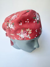 Load image into Gallery viewer, Winter Floral Red Scrub Cap
