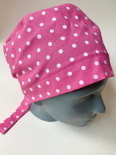 Load image into Gallery viewer, Pink Polka Dots Large Scrub Caps
