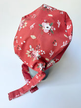 Load image into Gallery viewer, Winter Floral Red Large Scrub Cap
