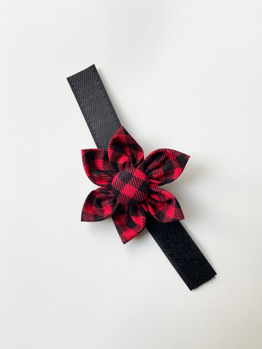 Buffalo Plaid Pet Collar Flower