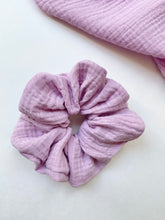 Load image into Gallery viewer, XL Lilac Gauze Scrunchie
