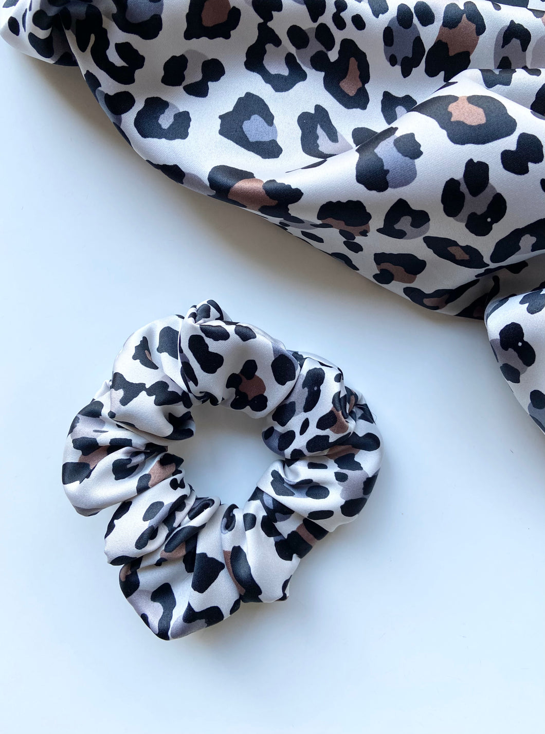 Large Animal Print Satin Scrunchie