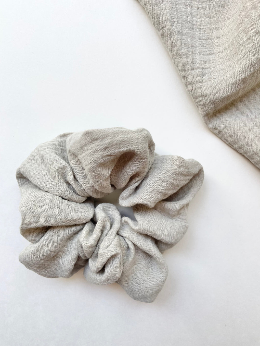 XL Grey Gauze Scrunchie