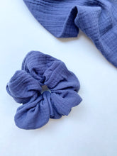 Load image into Gallery viewer, XL Navy Gauze Scrunchie
