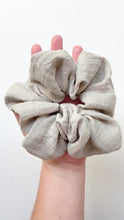 Load and play video in Gallery viewer, XL Grey Gauze Scrunchie
