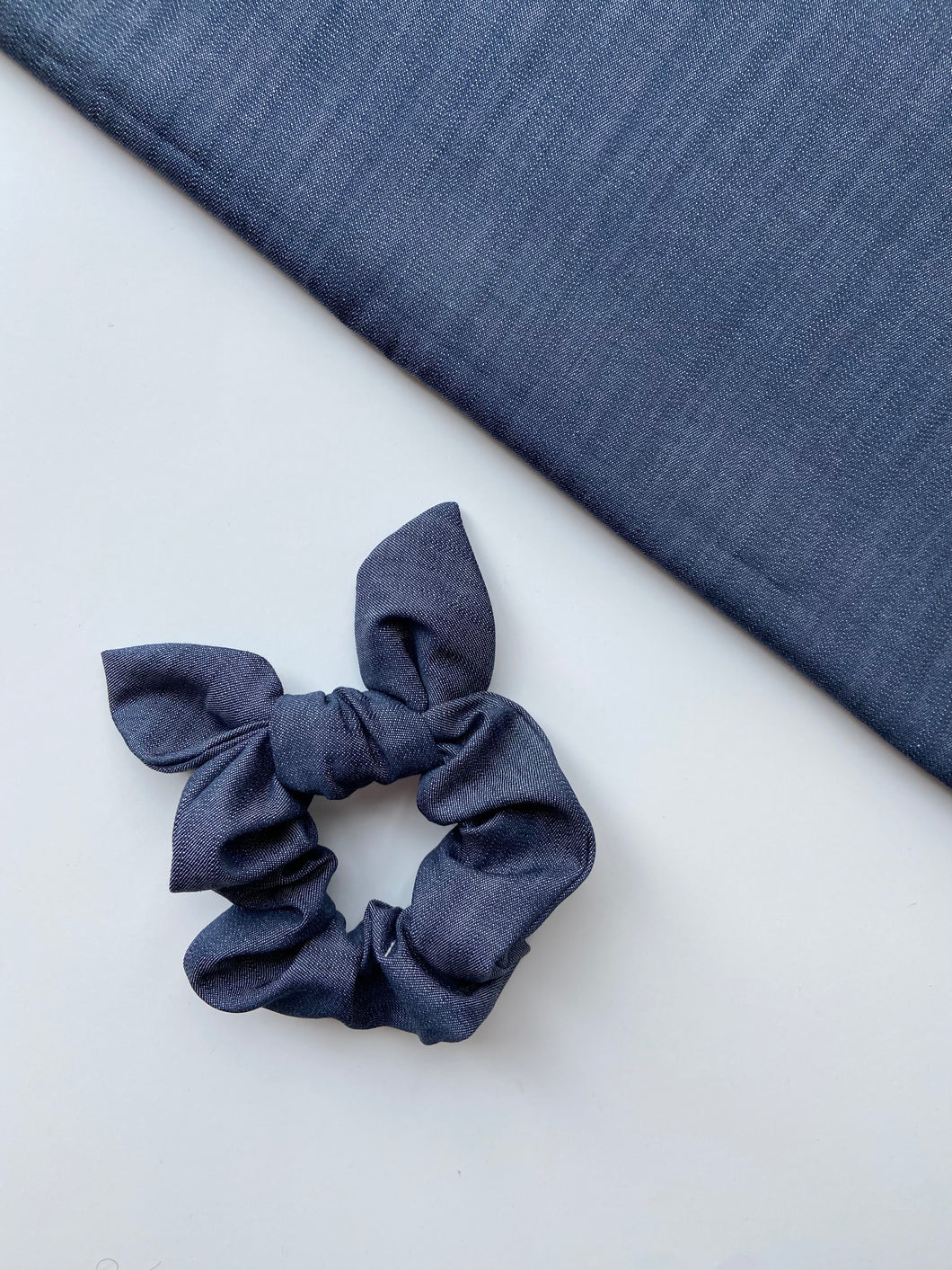 Dark Denim Scrunchie with Bow