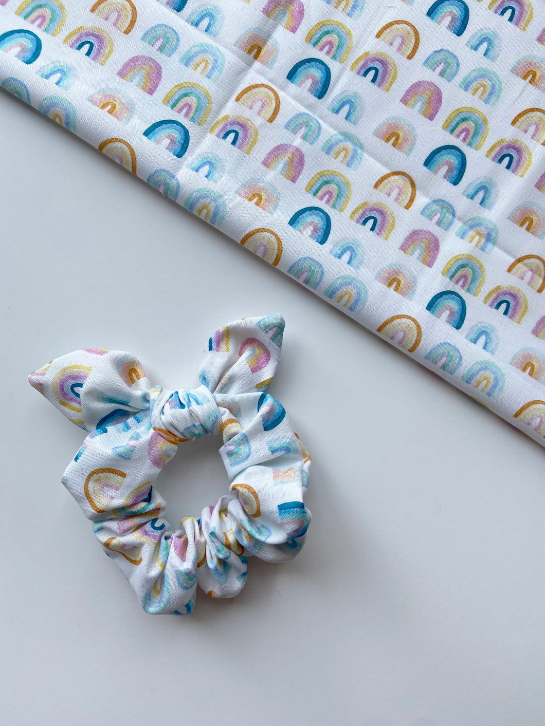Rainbow Scrunchie with Bow