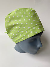Load image into Gallery viewer, Light Green Polka Dot Large Scrub Cap
