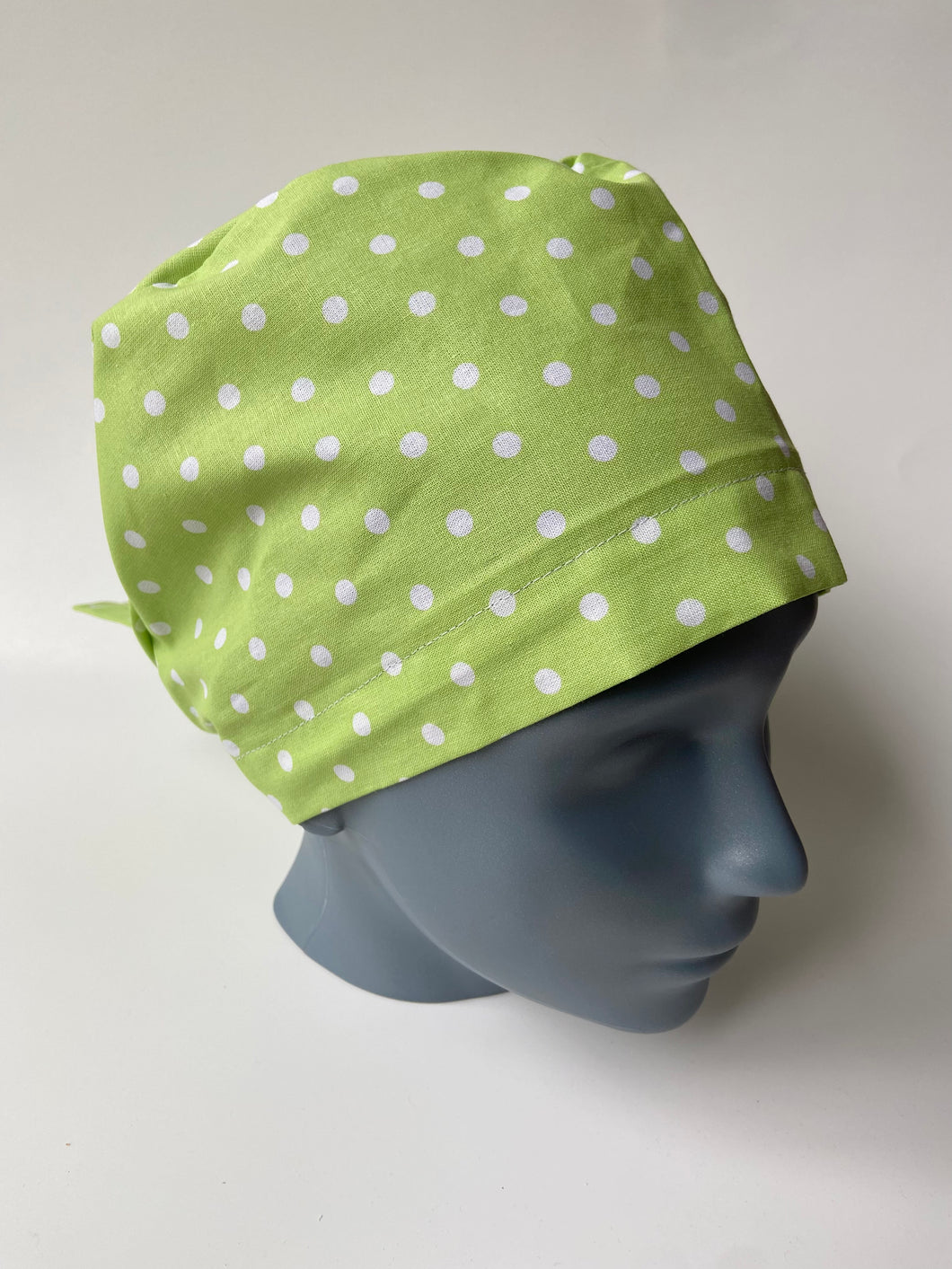 Light Green Polka Dot Large Scrub Cap