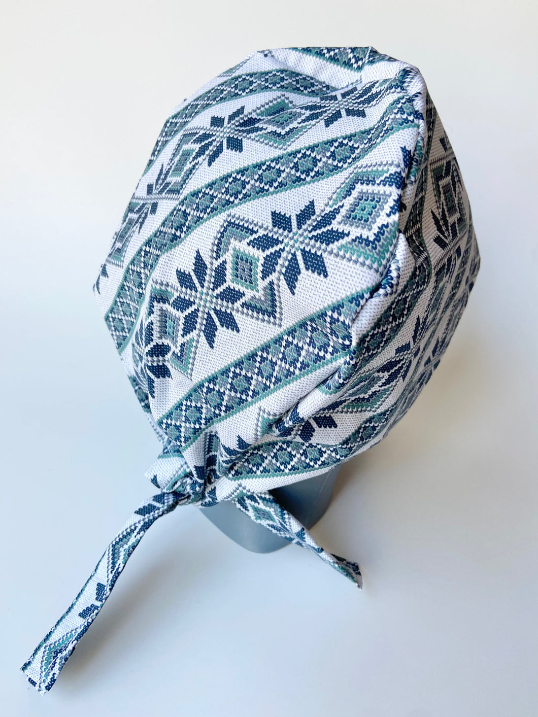 Snowflake Argyle Large Scrub Cap