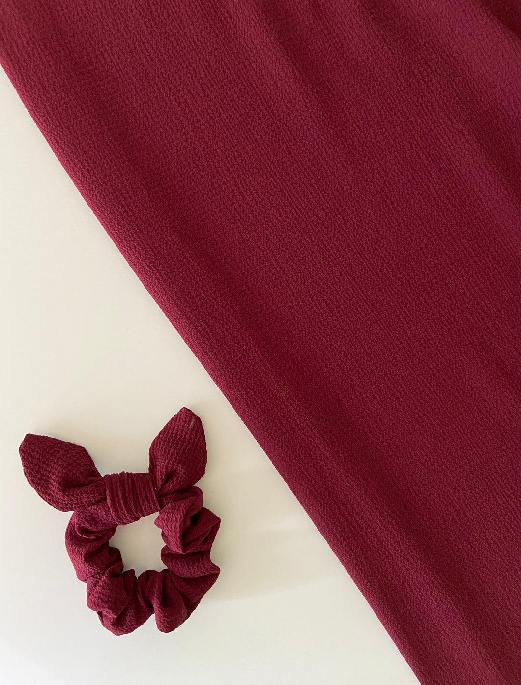 Cabernet Textured Scrunchie with Bow