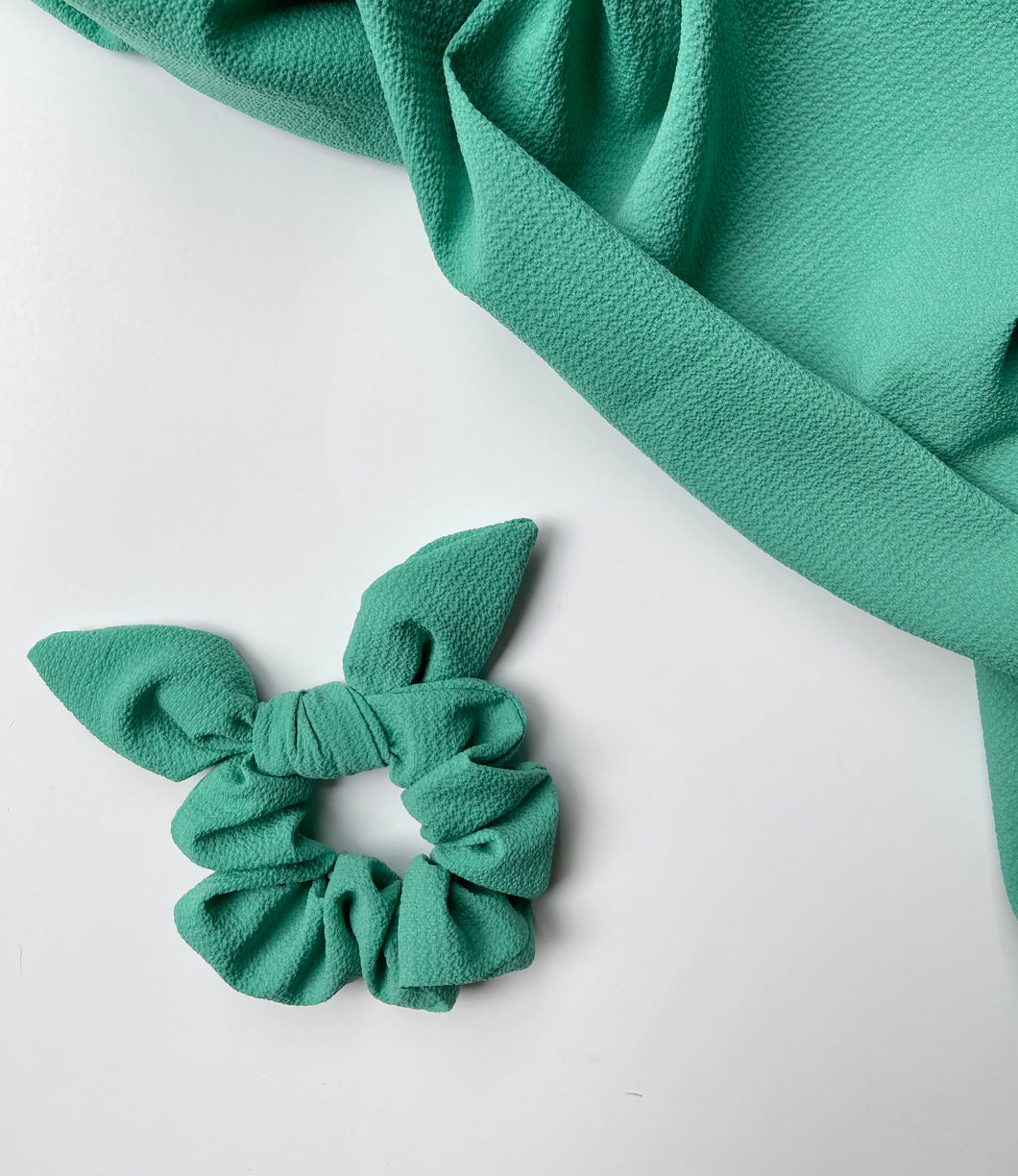 Jade Textured Scrunchie with Bow