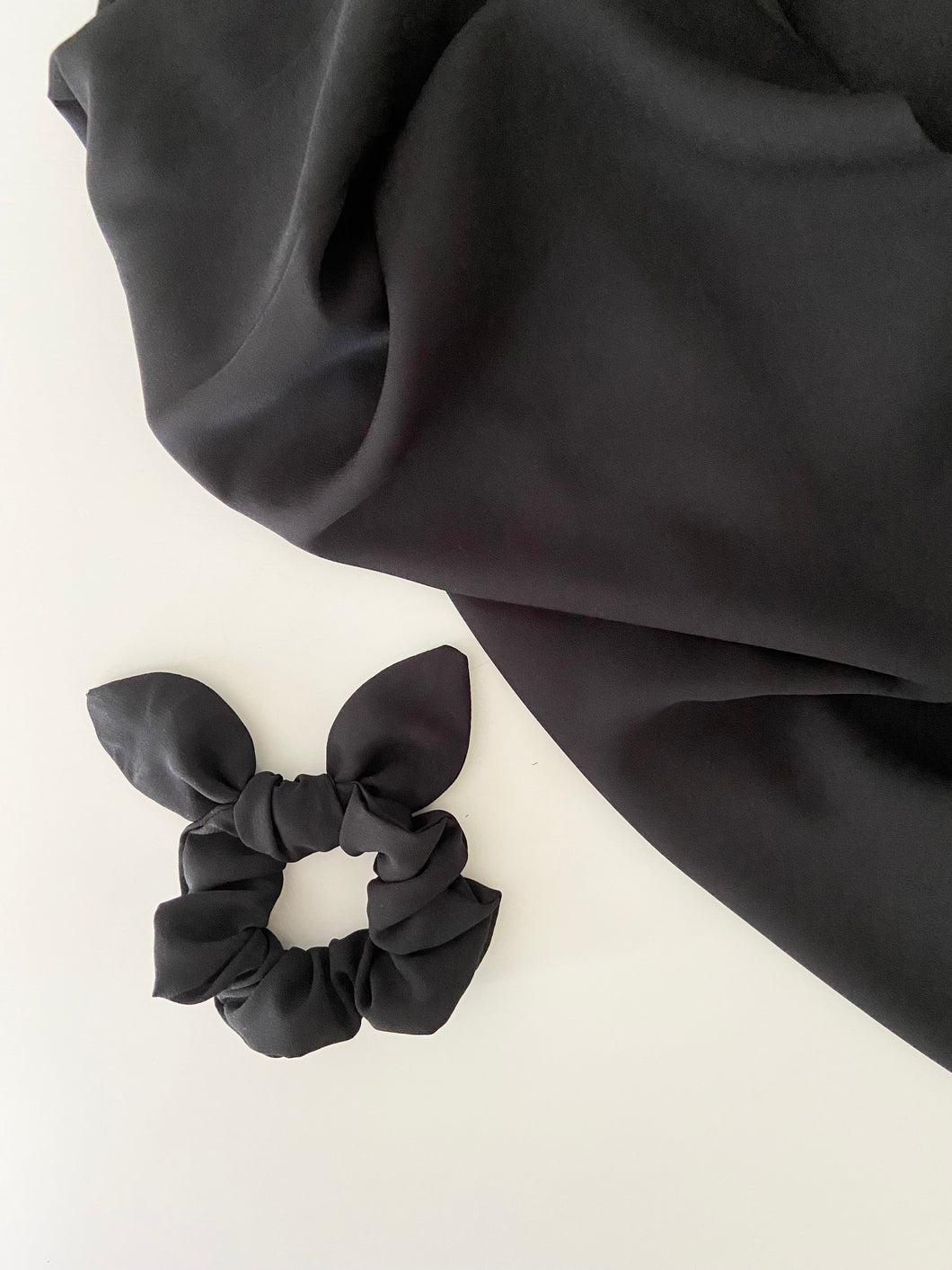 Black Chiffon Scrunchie with Bow