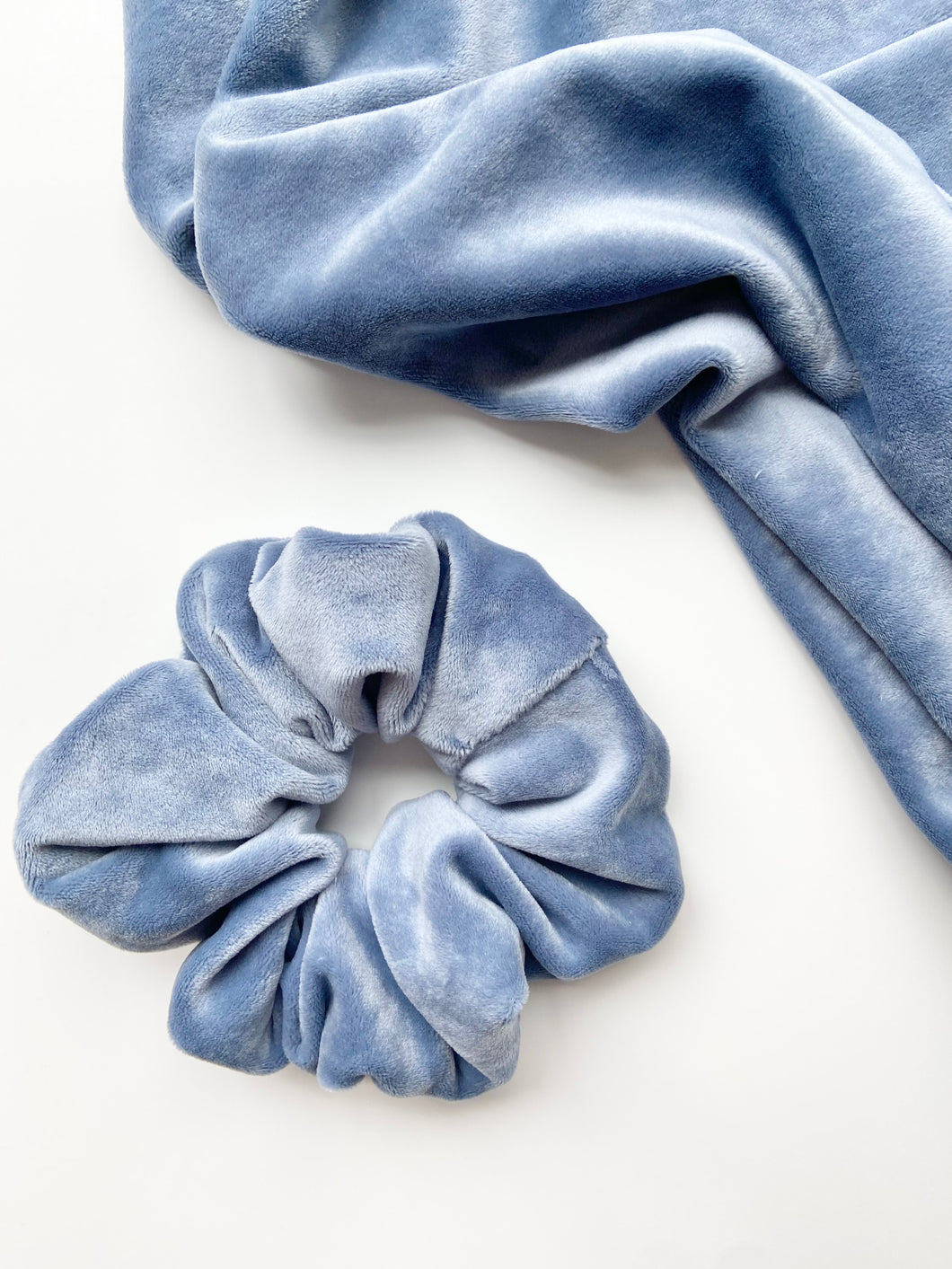 XL Blue Teddy Scrunchie