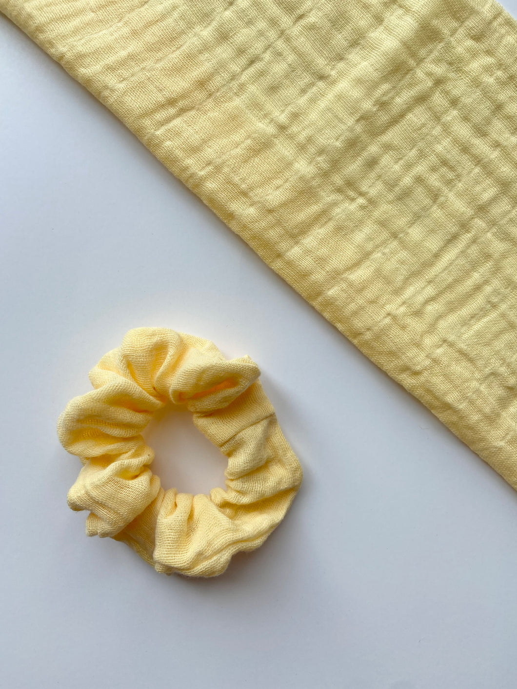 Yellow Gauze Scrunchie