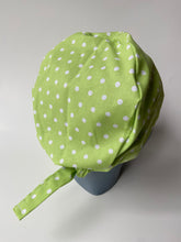 Load image into Gallery viewer, Light Green Polka Dot Large Scrub Cap
