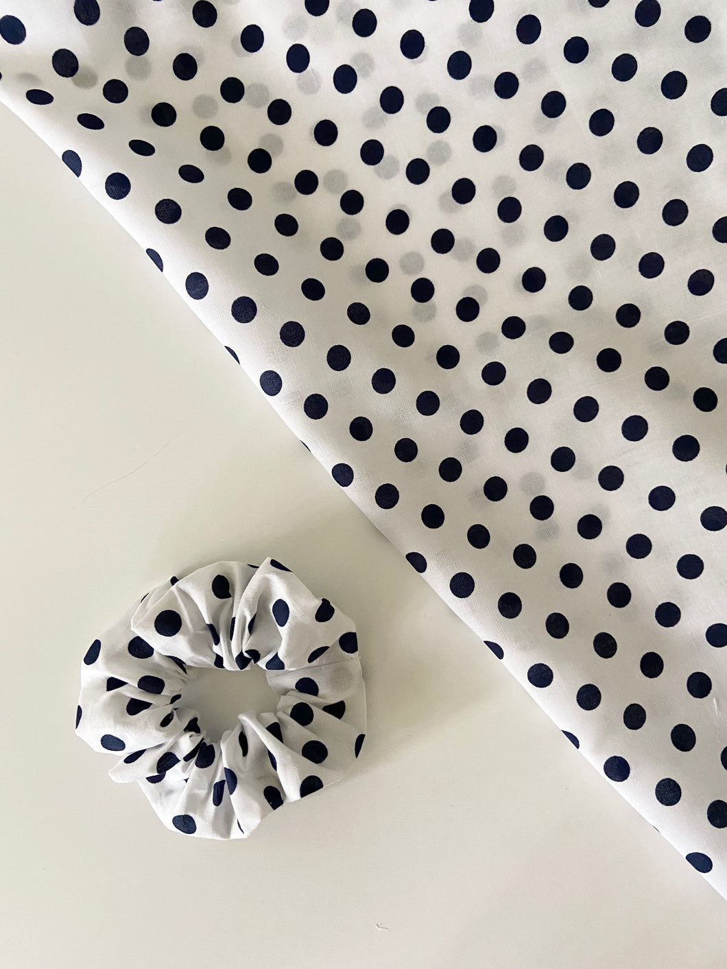 Navy Dots Scrunchie