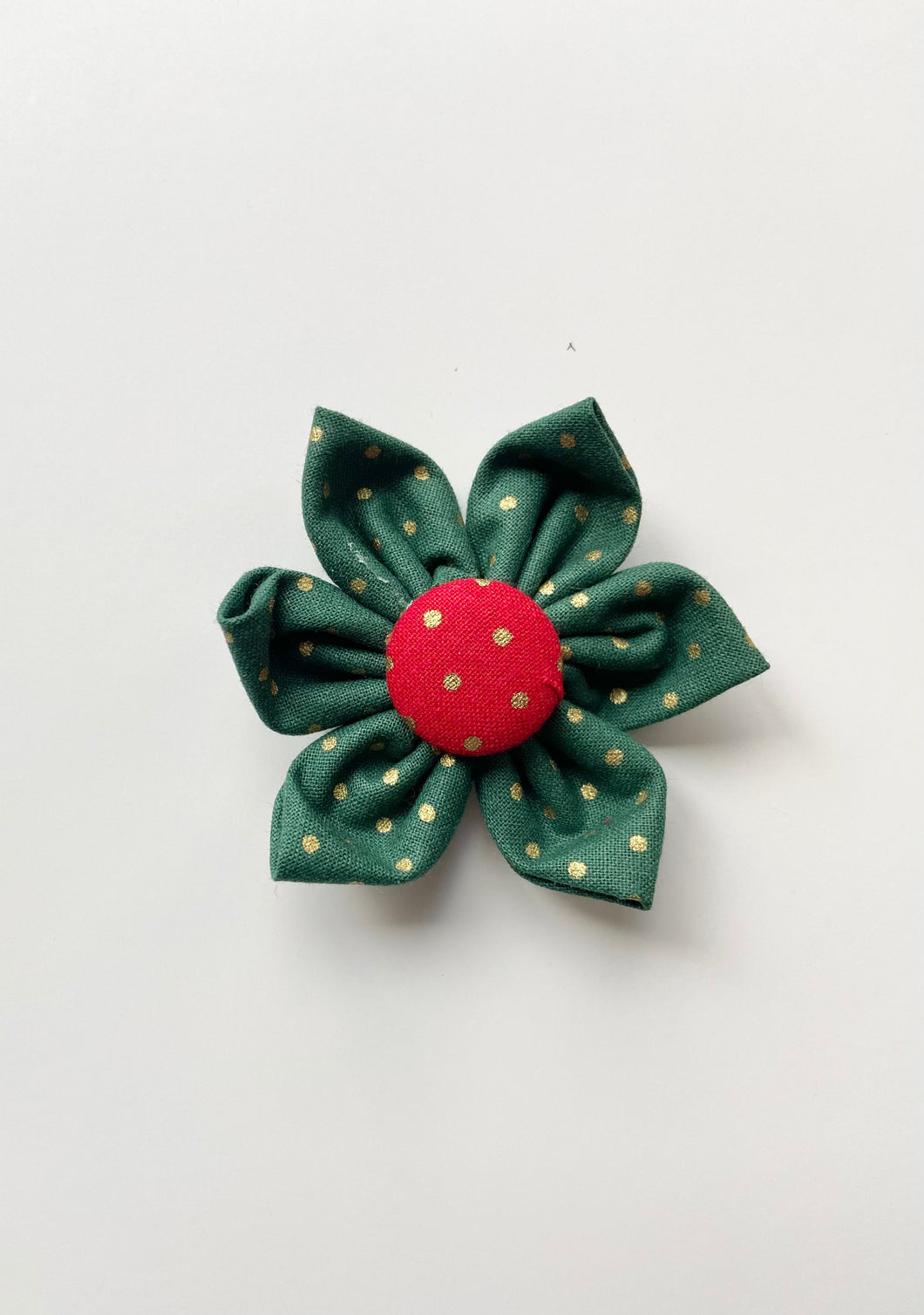 Green Christmas Pet Collar Flower