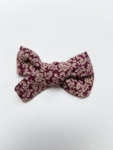 Load image into Gallery viewer, Cabernet Floral Classic Hair Bow
