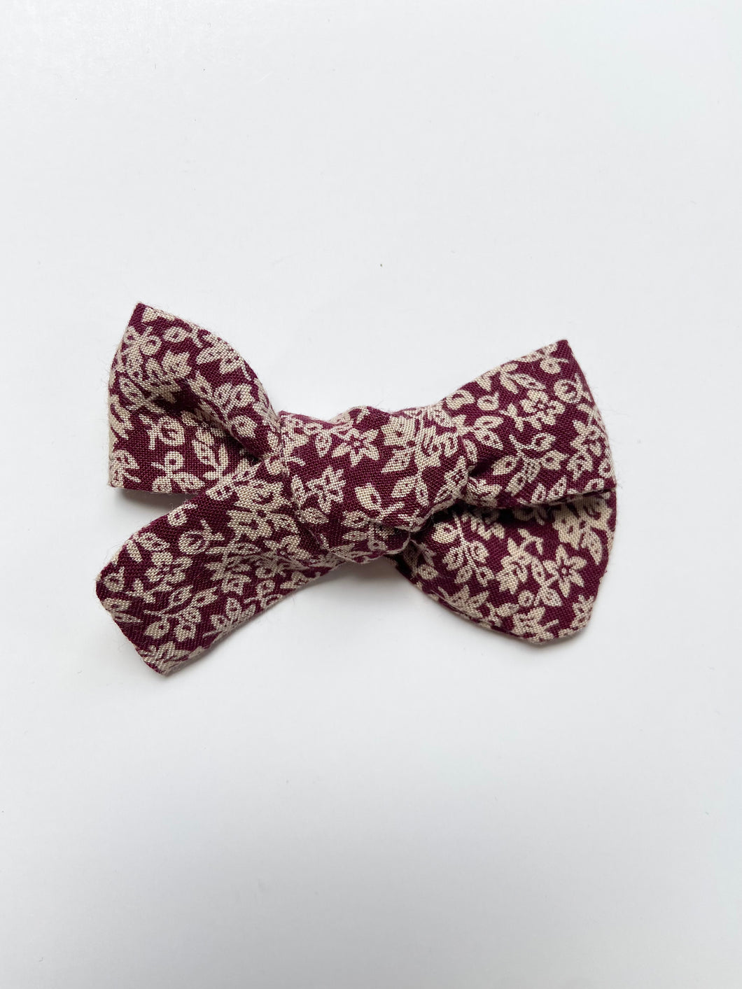 Cabernet Floral Classic Hair Bow