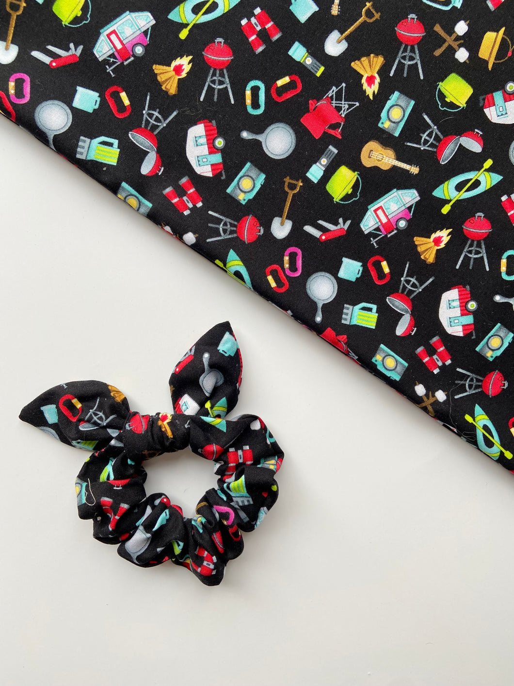 Camping Scrunchie with Bow