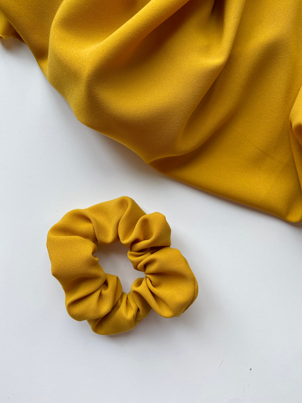 Mustard Chiffon Scrunchie