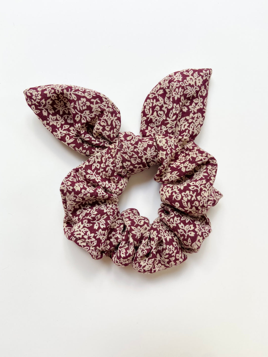 Cabernet Floral Scrunchie with Bow