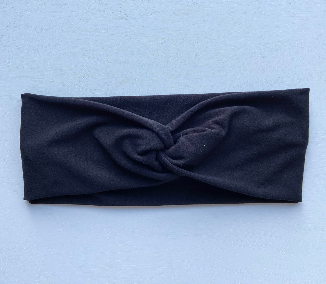 Black Bamboo Twist Headband