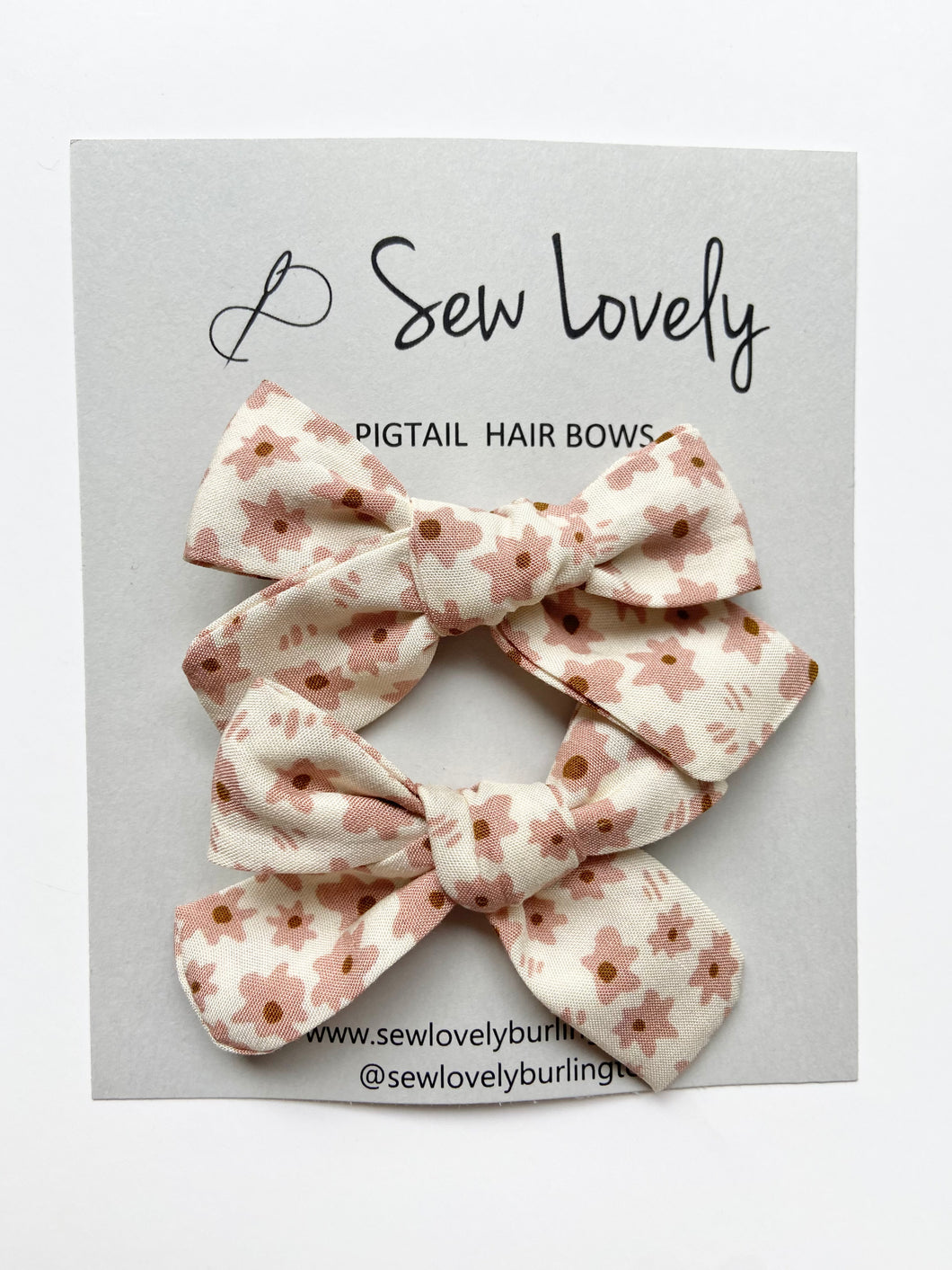 Fall Floral Pigtail Bow Set