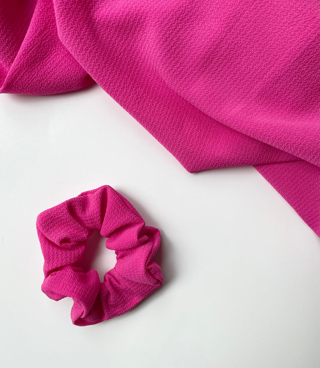 Electric Pink Textured Scrunchie