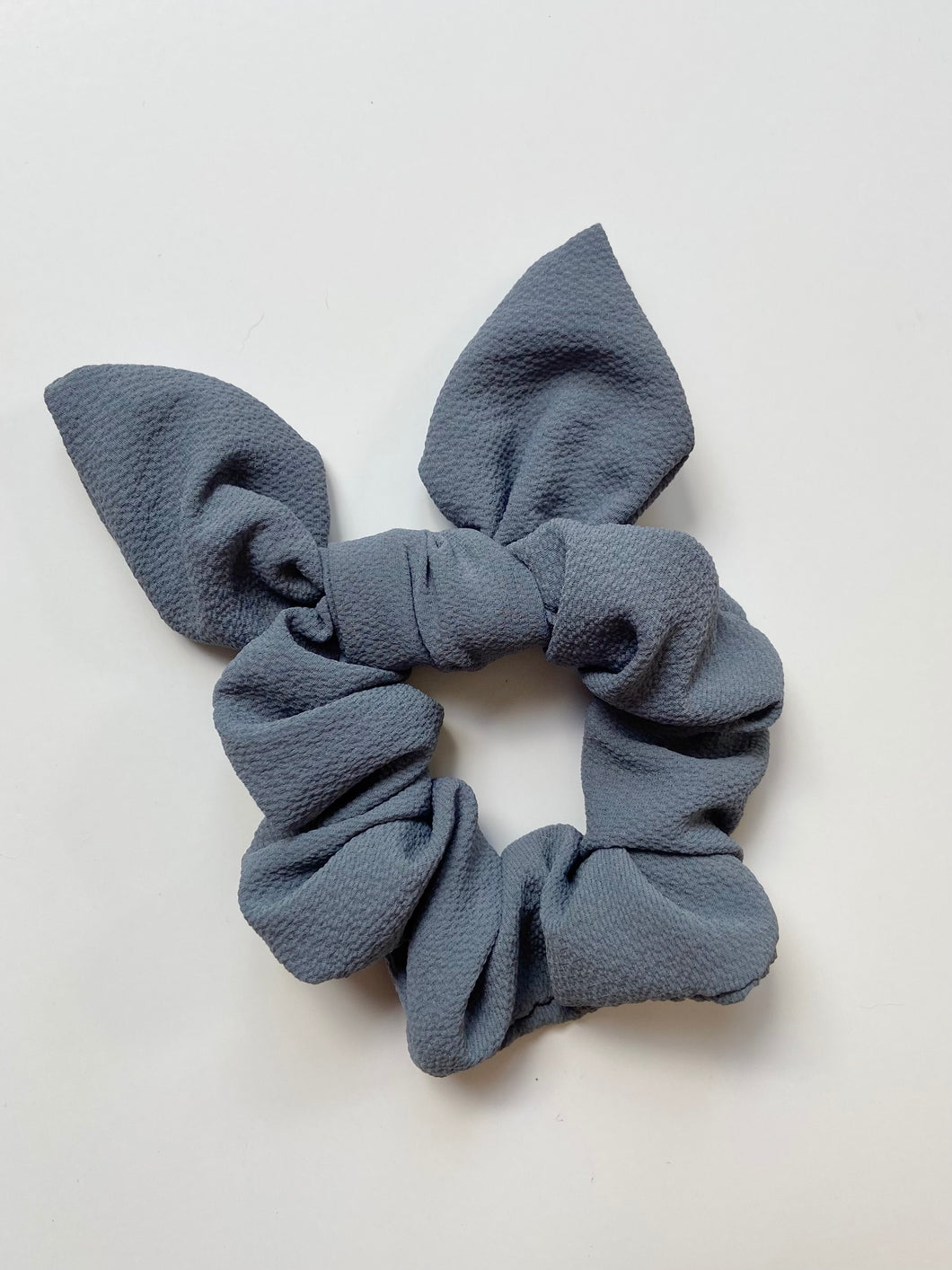 Slate Grey Chiffon Scrunchie with Bow