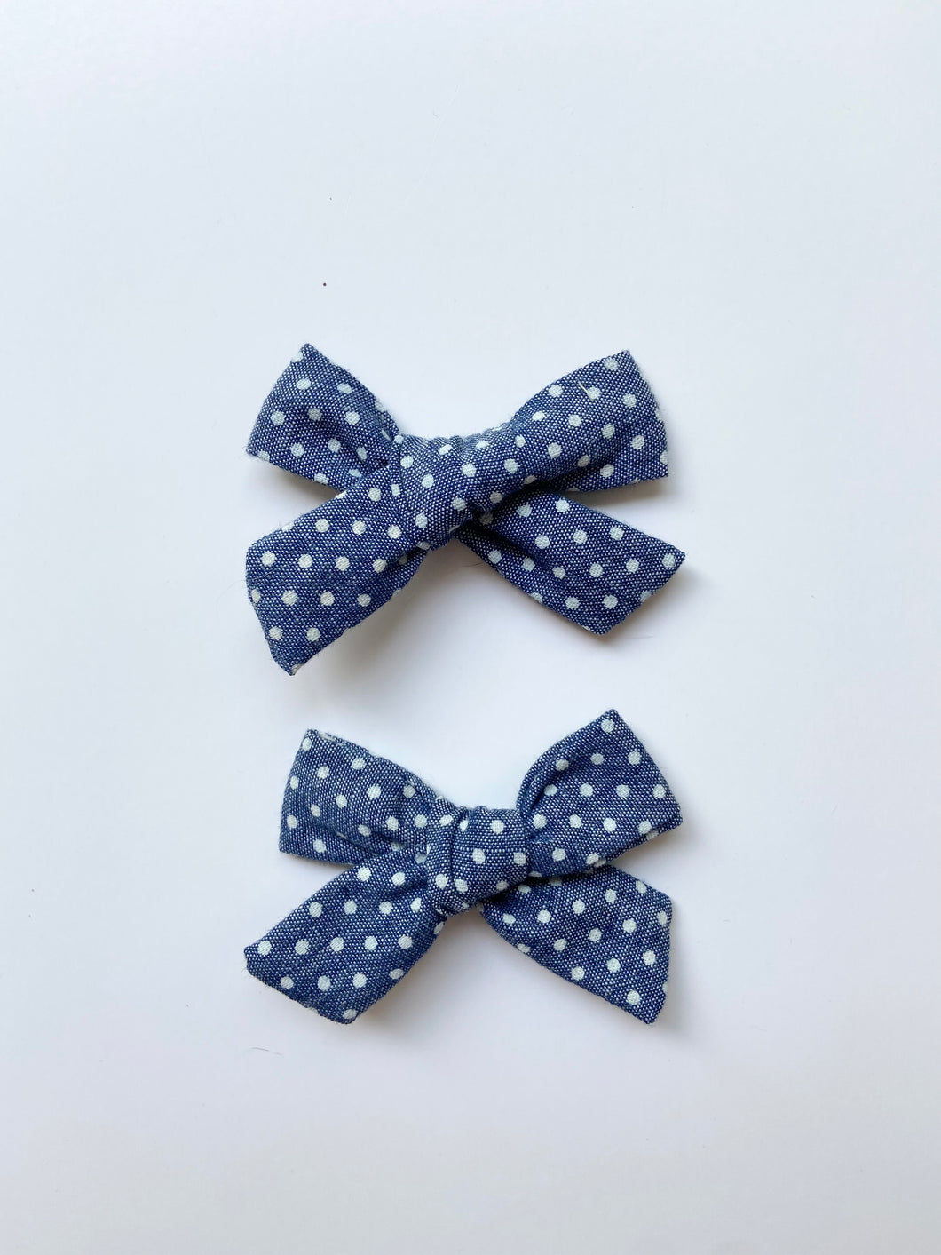 Jean Dots Pigtail Hair Bow Set