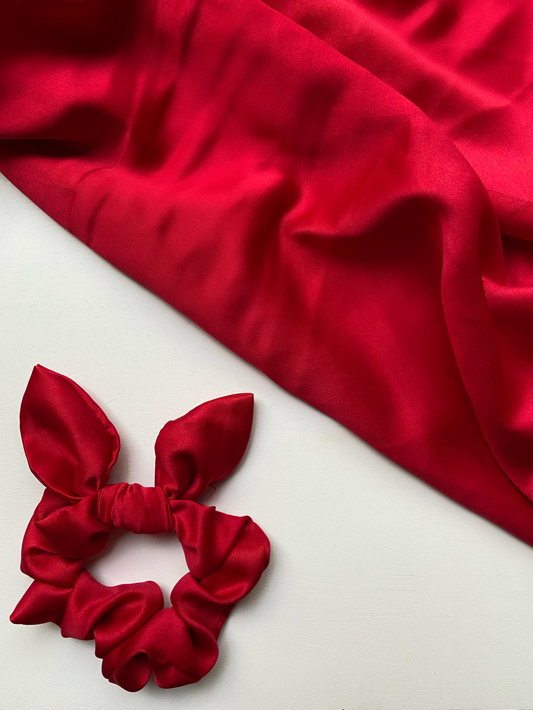 Red Satin Scrunchie with Bow