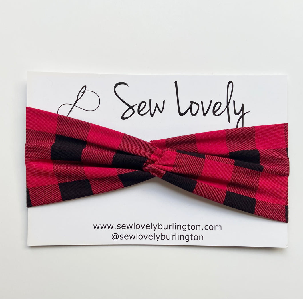 Buffalo Plaid Twist Headband