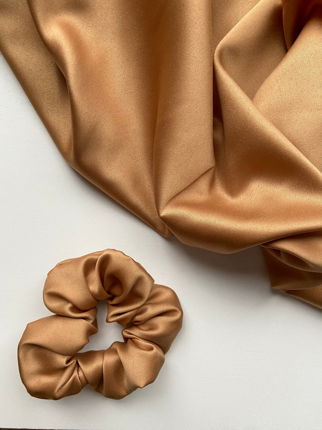 Caramel Satin Scrunchie