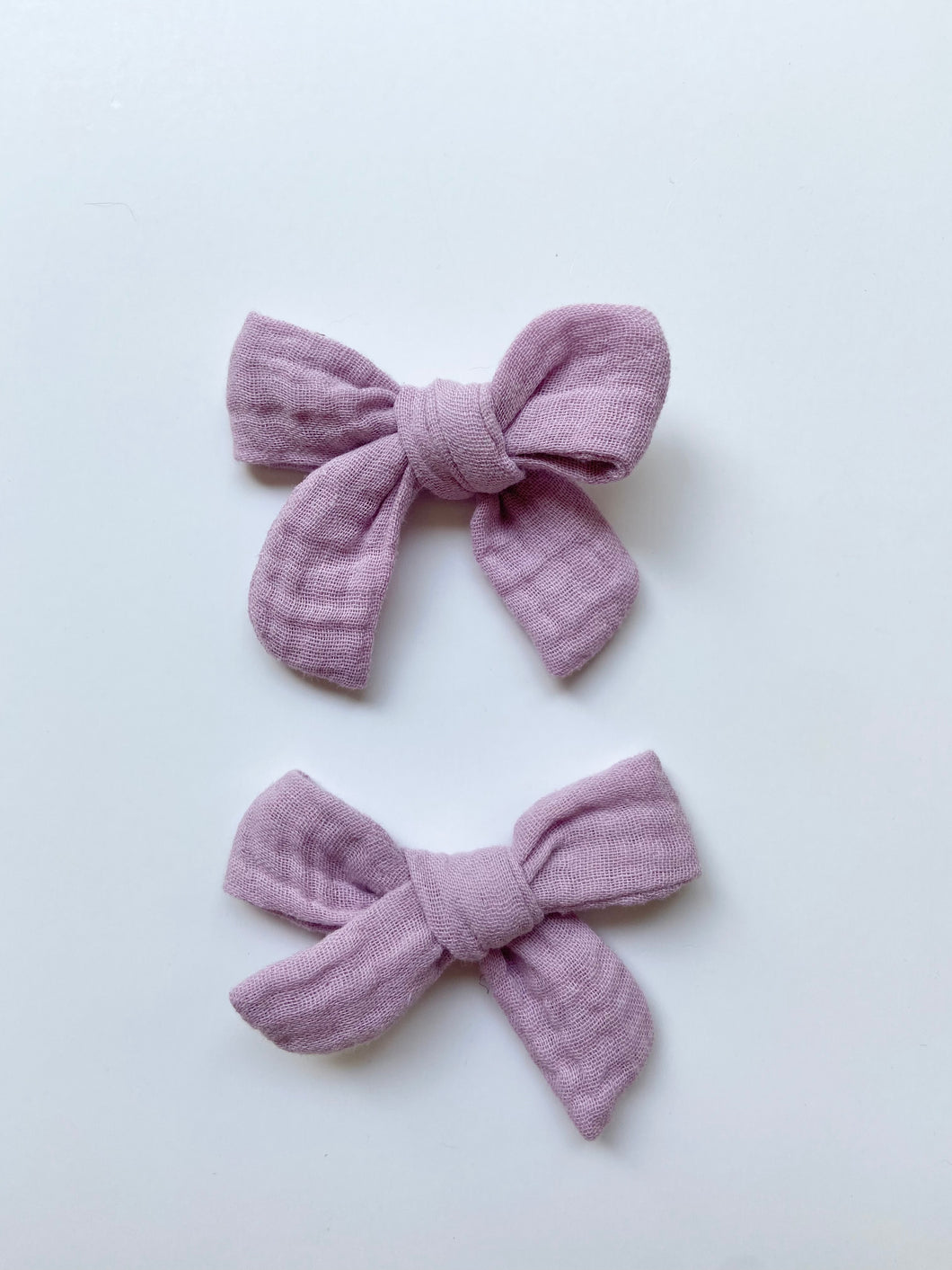 Lilac Gauze Pigtail Hair Bow Set