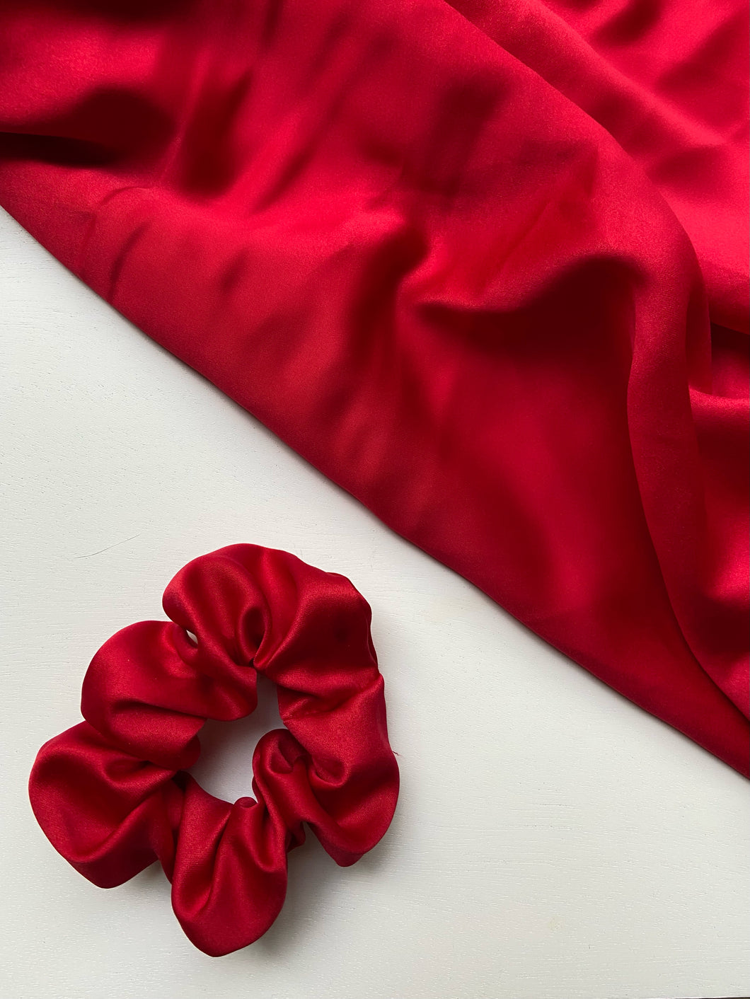 Red Satin Scrunchie