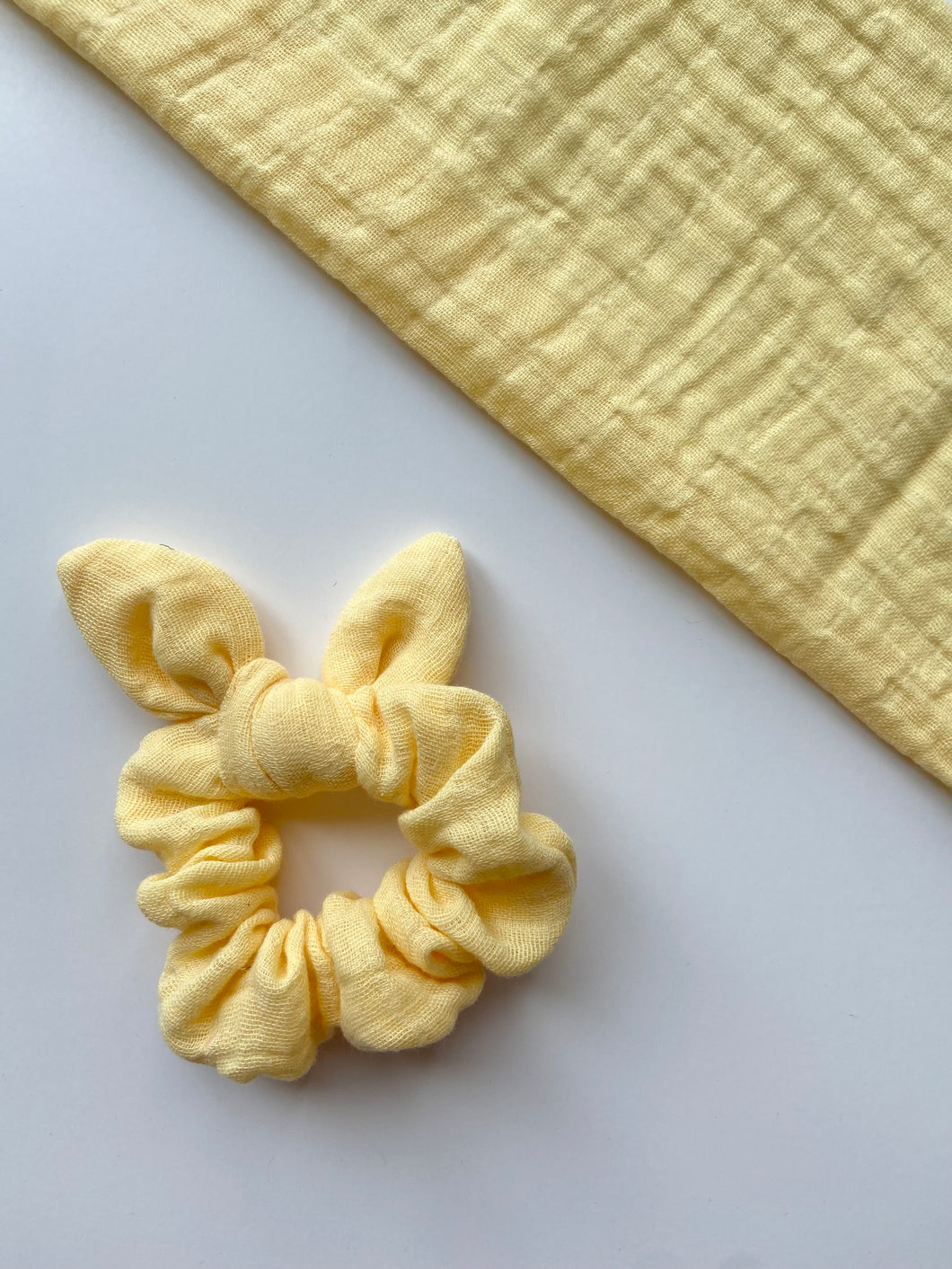 Yellow Gauze Scrunchie with Bow