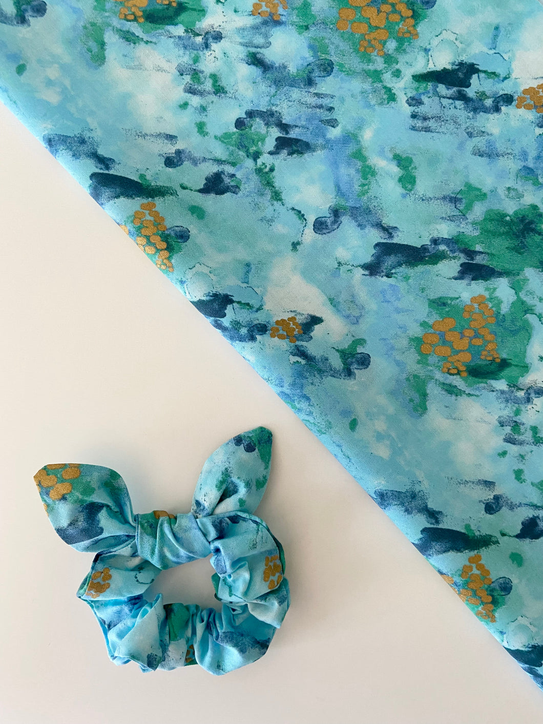 Moody Blue Scrunchie with Bow