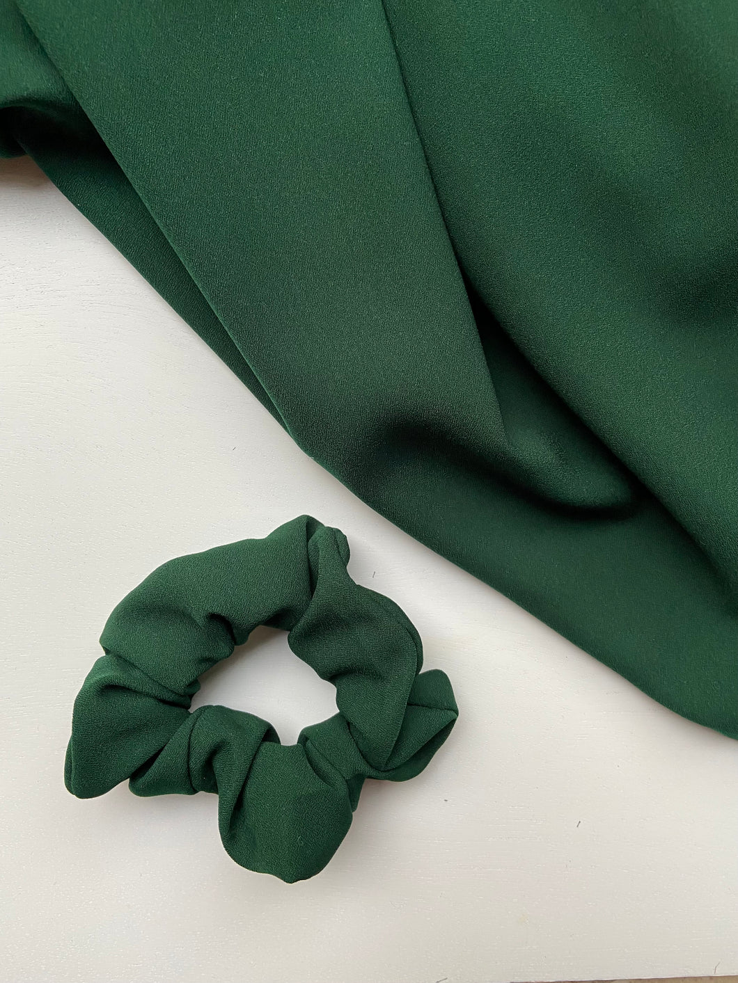 Evergreen Chiffon Scrunchie