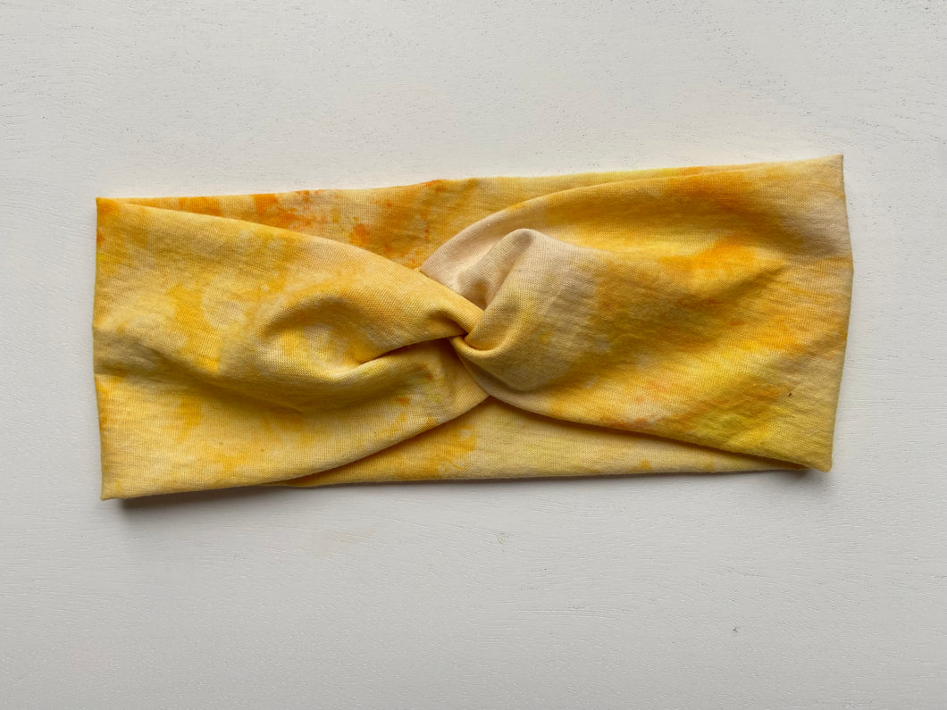 Yellow Tie Dye Twist Headband