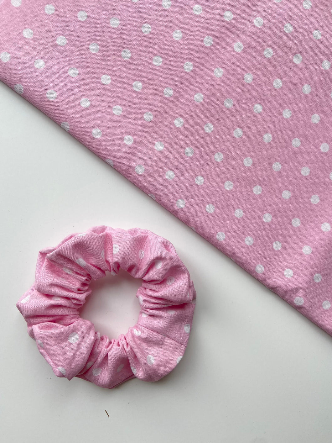 Pink White Dots Scrunchie